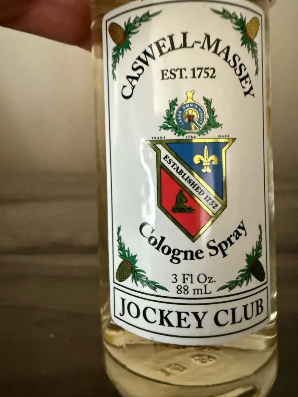 Jockey Clear Glass Cologne Bottle with Gold Cap